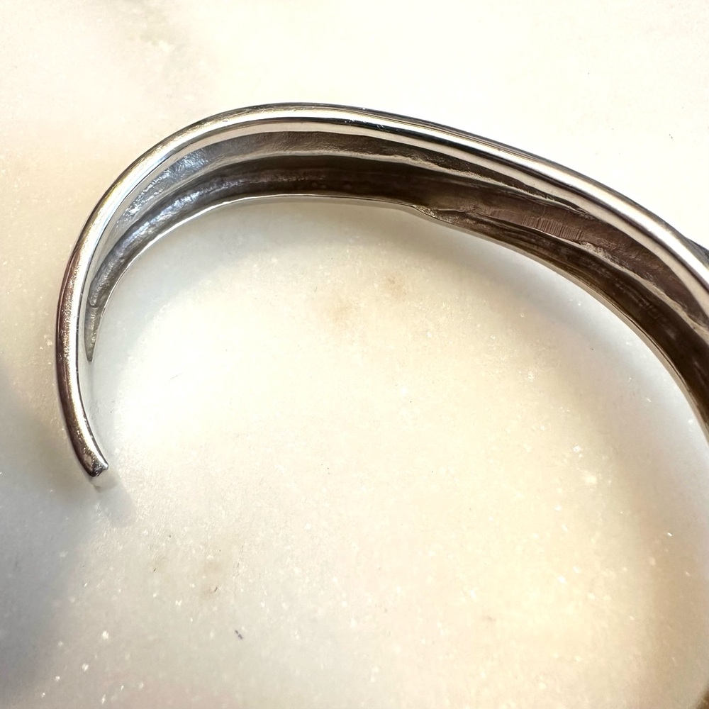 Solid Sterling Silver Abstract Sculptural Fold-Fo… - image 8